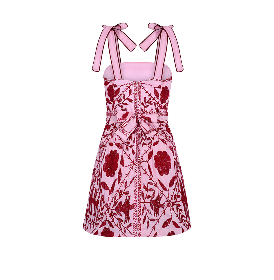 Bari Mini Pleated Corset Dress | Floral Dream
